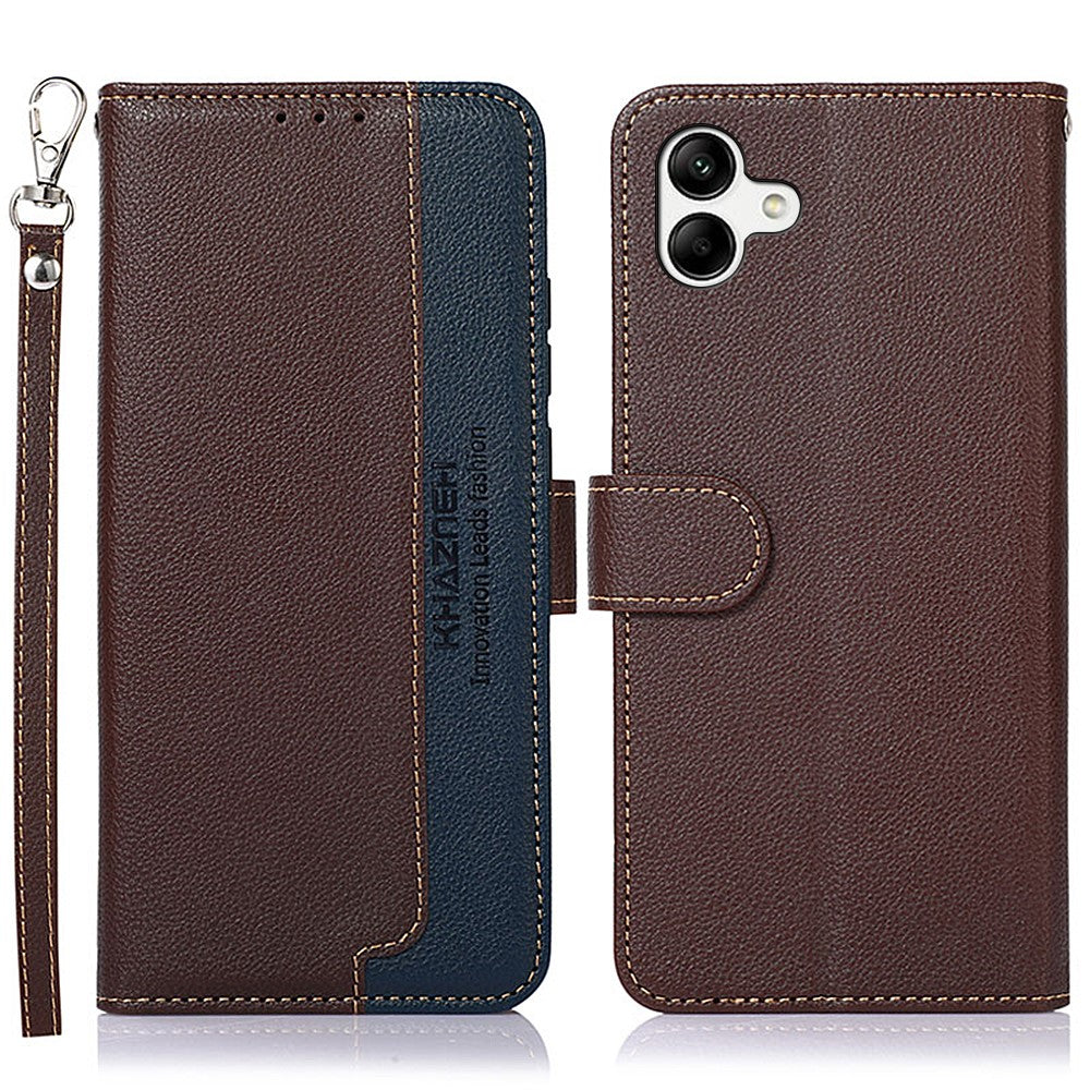 KHAZNEH Til Samsung Galaxy A05 4G Cover RFID Blokerende Pung PU Læder Telefonstativ Cover