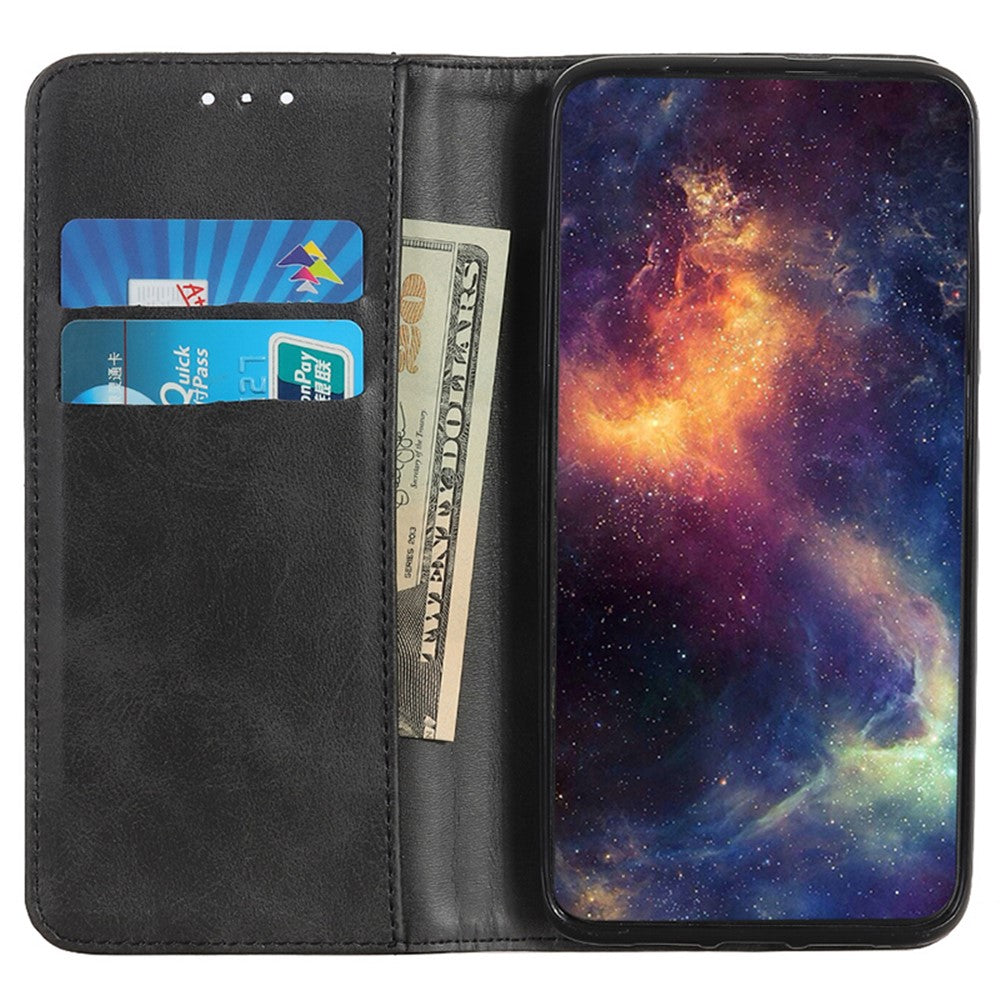 Til Samsung Galaxy A05 4G Cover, Splitlæder Cover Pung Stativ Kohuds-tekstur Telefoncover