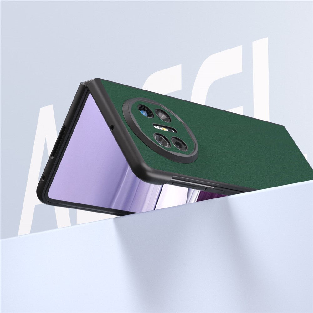 ABEEL For Huawei Mate X5 Case Genuine Cow Leather+PC Silky Phone Cover