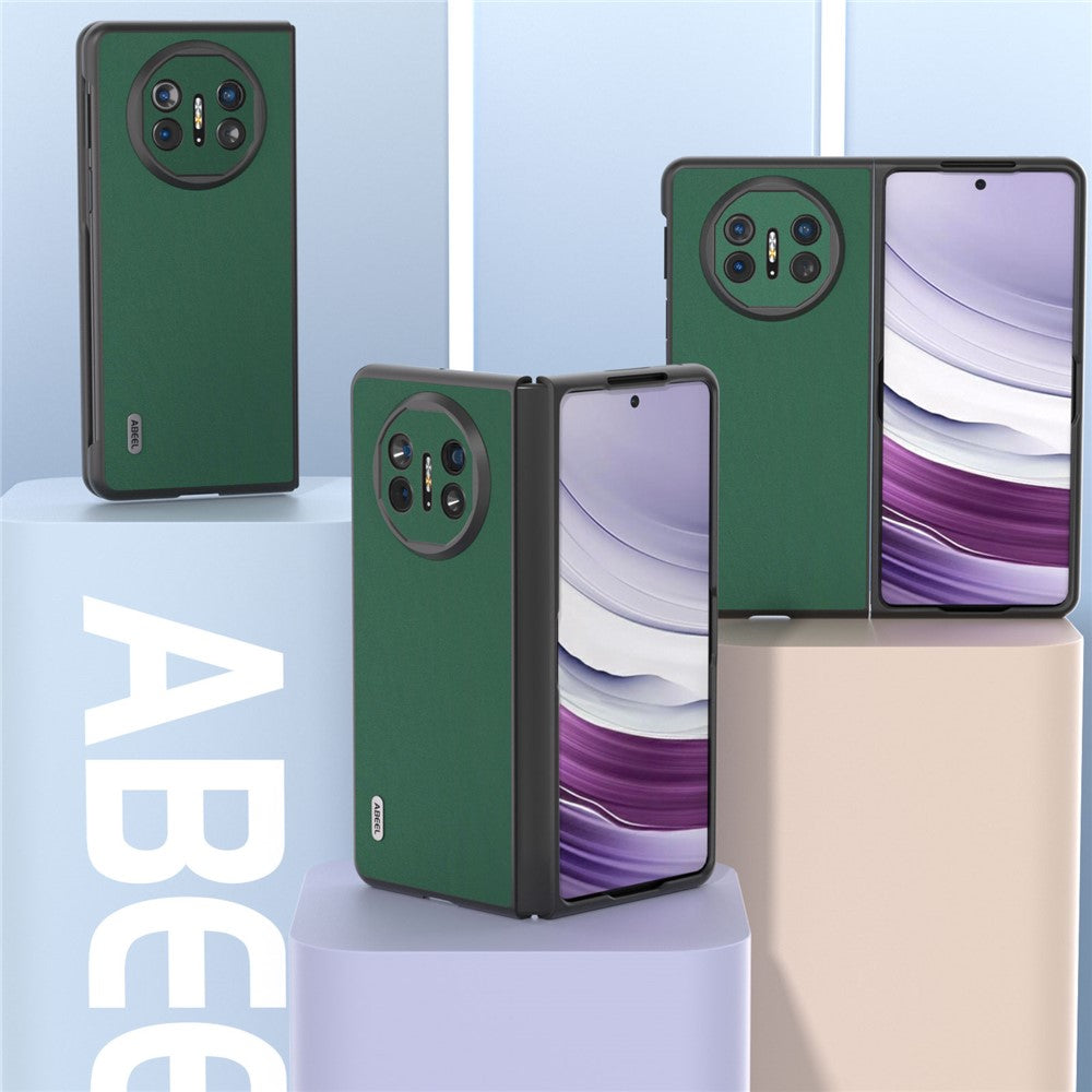 ABEEL For Huawei Mate X5 Case Genuine Cow Leather+PC Silky Phone Cover