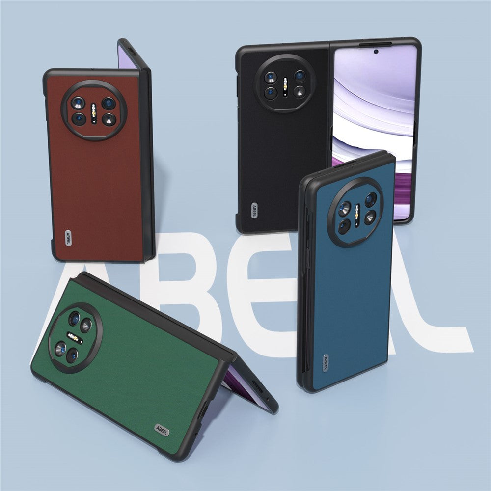 ABEEL For Huawei Mate X5 Case Genuine Cow Leather+PC Silky Phone Cover
