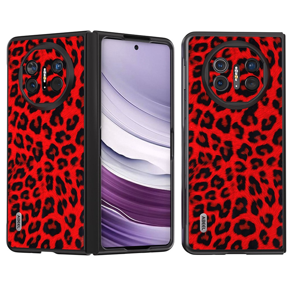 ABEEL For Huawei Mate X5 Case PU Leather+PC Leopard Pattern Shell Cover