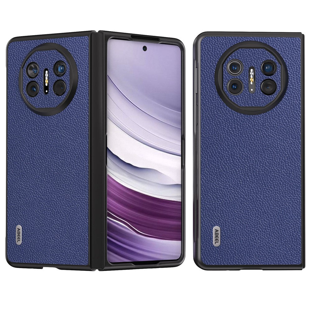 ABEEL For Huawei Mate X5 Case Litchi Texture Genuine Cow Leather+PC Cover