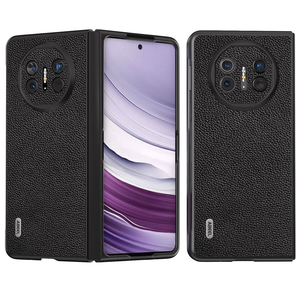 ABEEL For Huawei Mate X5 Case Litchi Texture Genuine Cow Leather+PC Cover