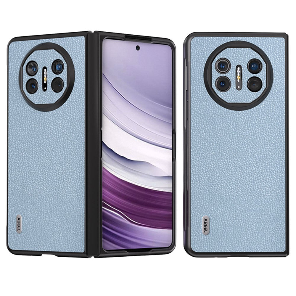 ABEEL For Huawei Mate X5 Case Litchi Texture Genuine Cow Leather+PC Cover
