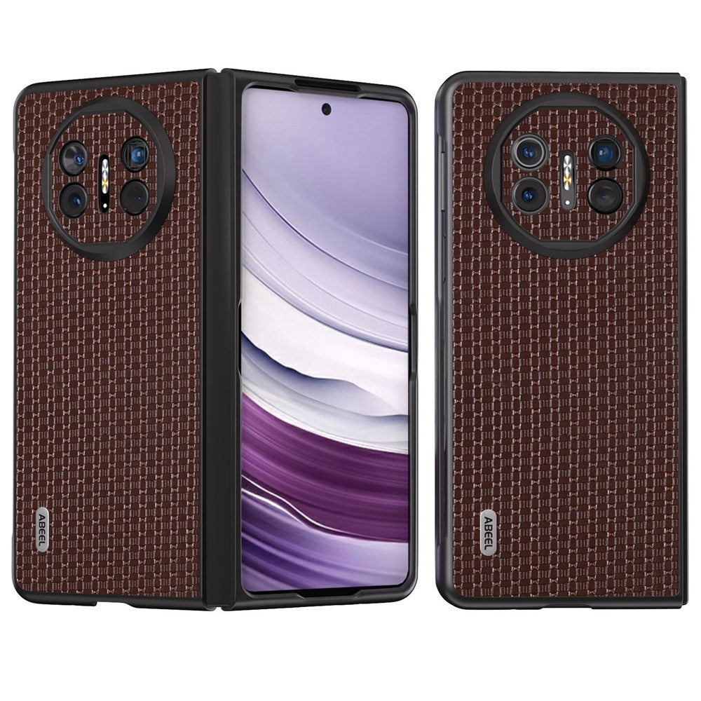 ABEEL For Huawei Mate X5 Case Luxury Texture Genuine Cow Leather Coated PC Cover