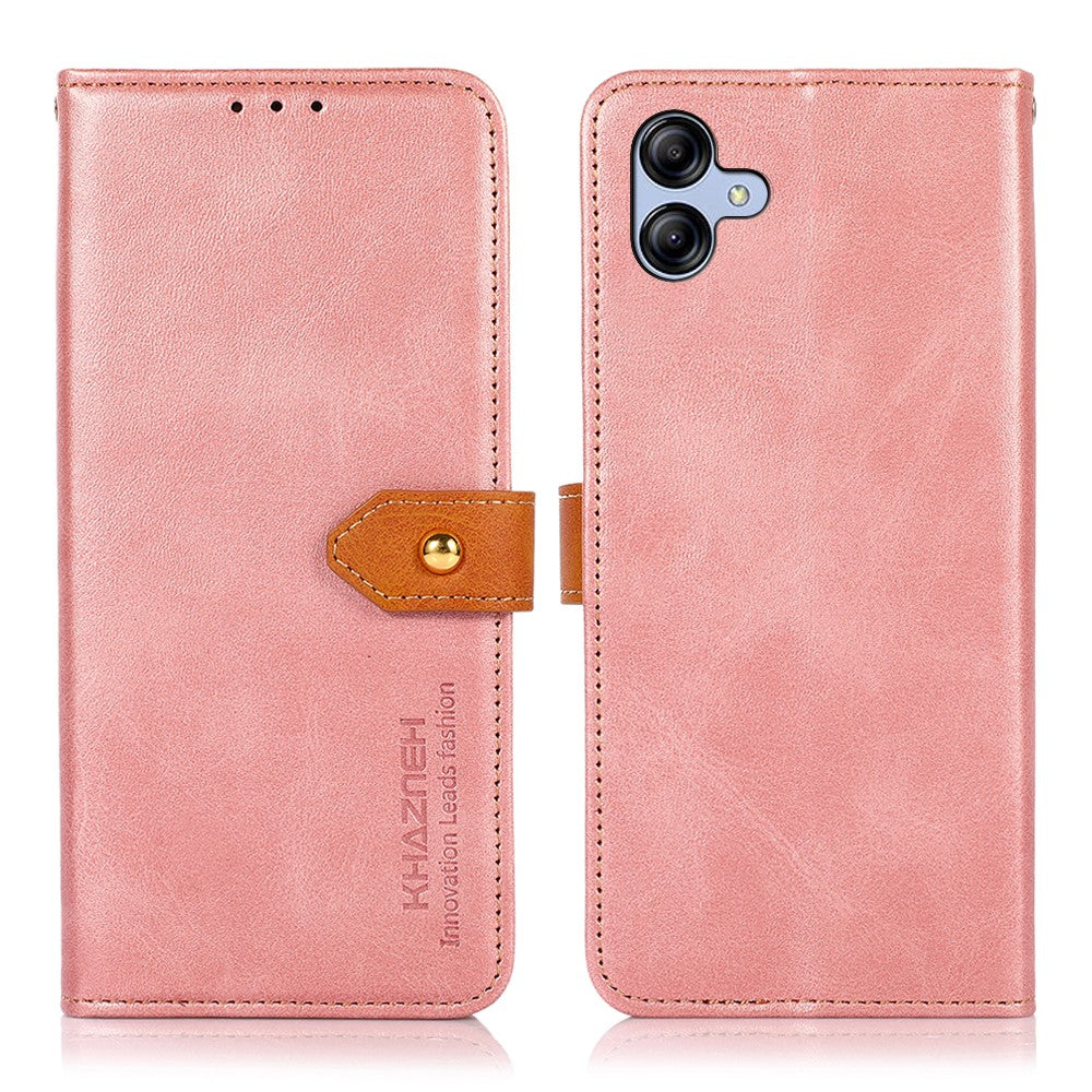 KHAZNEH For Samsung Galaxy A05 4G Case Cowhide Texture PU Leather Stand Wallet Phone Cover