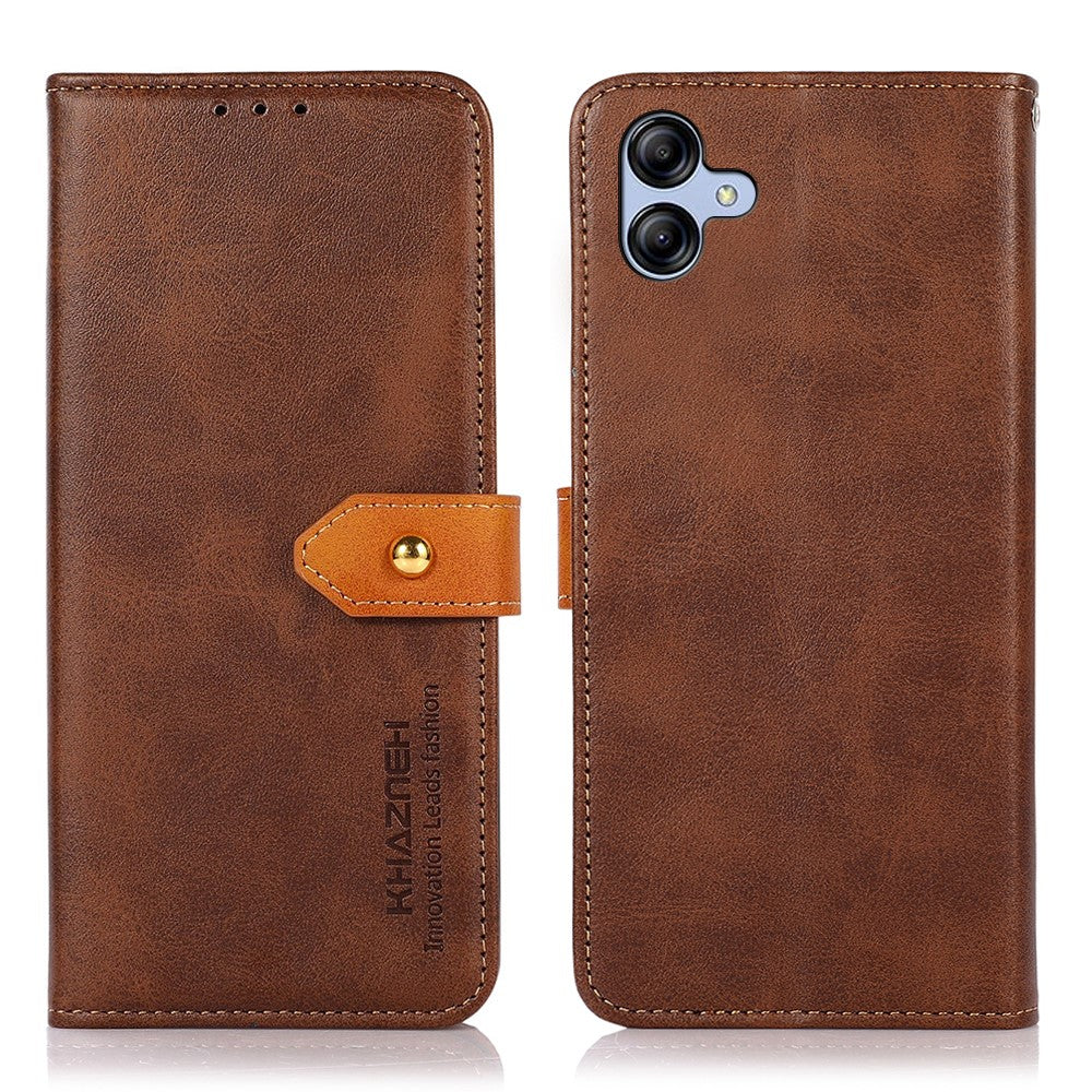 KHAZNEH For Samsung Galaxy A05 4G Case Cowhide Texture PU Leather Stand Wallet Phone Cover