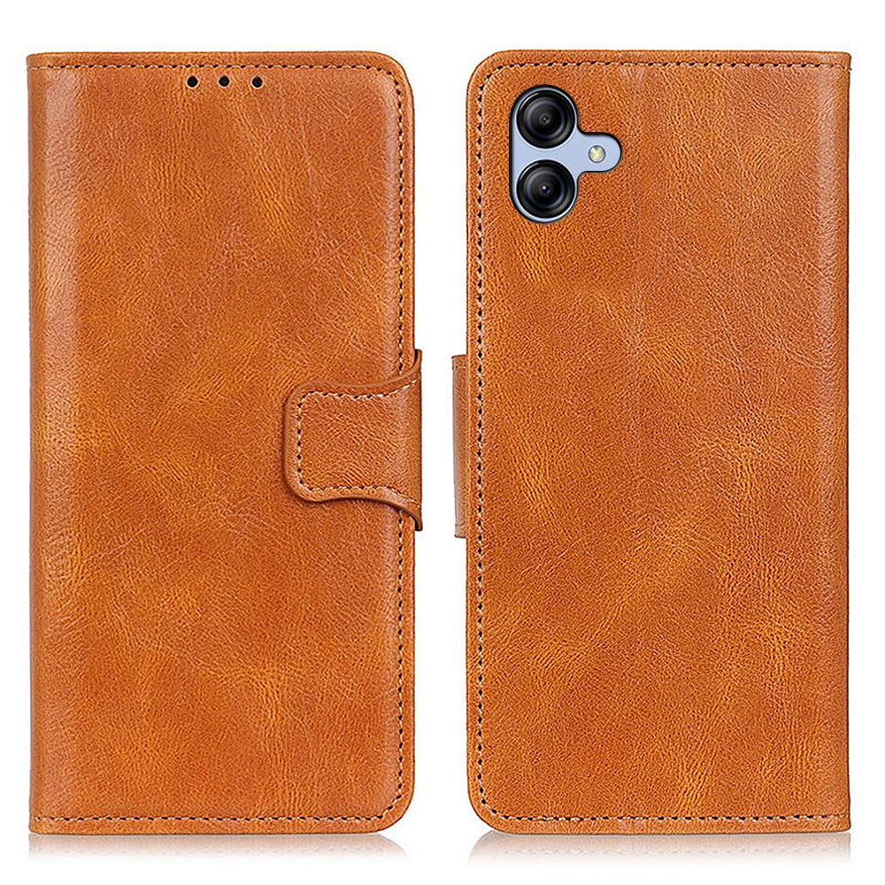 For Samsung Galaxy A05 4G Case PU Leather Shell Crazy Horse Texture Phone Cover