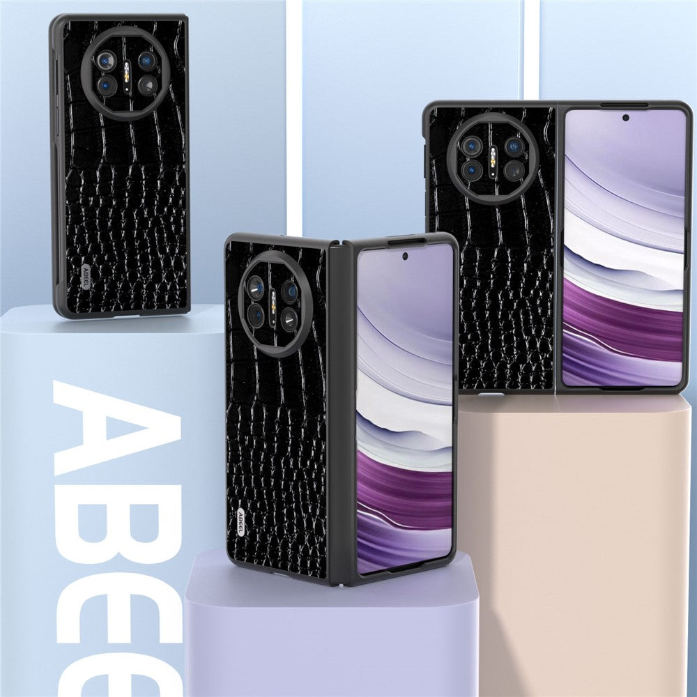 ABEEL For Huawei Mate X5 Case Genuine Cow Leather + PC Crocodile Texture Cover