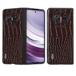 ABEEL For Huawei Mate X5 Case Genuine Cow Leather + PC Crocodile Texture Cover
