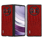 ABEEL For Huawei Mate X5 Case Genuine Cow Leather + PC Crocodile Texture Cover