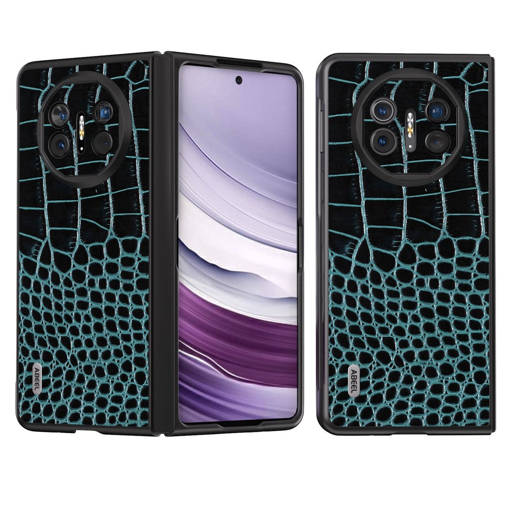ABEEL For Huawei Mate X5 Case Genuine Cow Leather + PC Crocodile Texture Cover