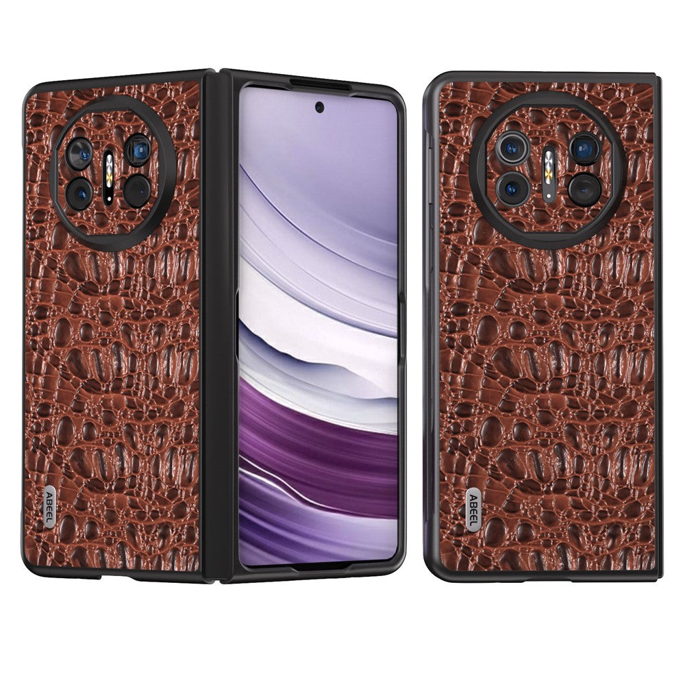 ABEEL For Huawei Mate X5 Case Texture Genuine Cow Leather+PC Phone Cover