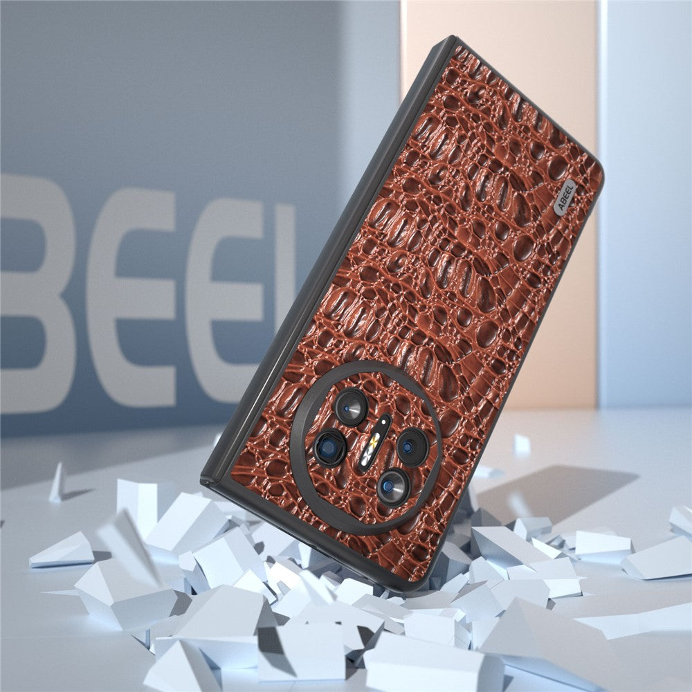 ABEEL For Huawei Mate X5 Case Texture Genuine Cow Leather+PC Phone Cover