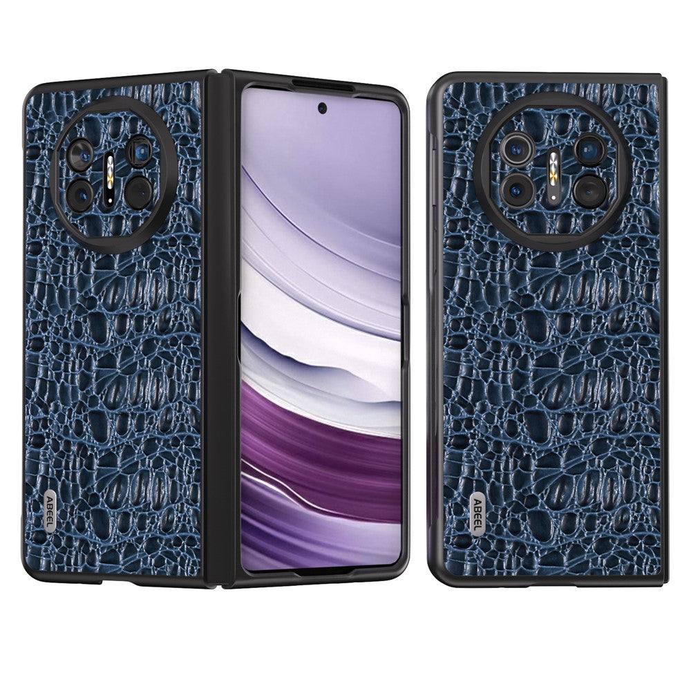 ABEEL For Huawei Mate X5 Case Texture Genuine Cow Leather+PC Phone Cover