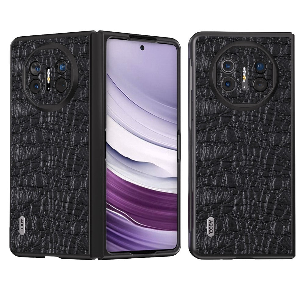 ABEEL For Huawei Mate X5 Case Texture Genuine Cow Leather+PC Phone Cover