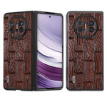 ABEEL For Huawei Mate X5 Case Mahjong Texture Genuine Cow Leather Back Phone Cover