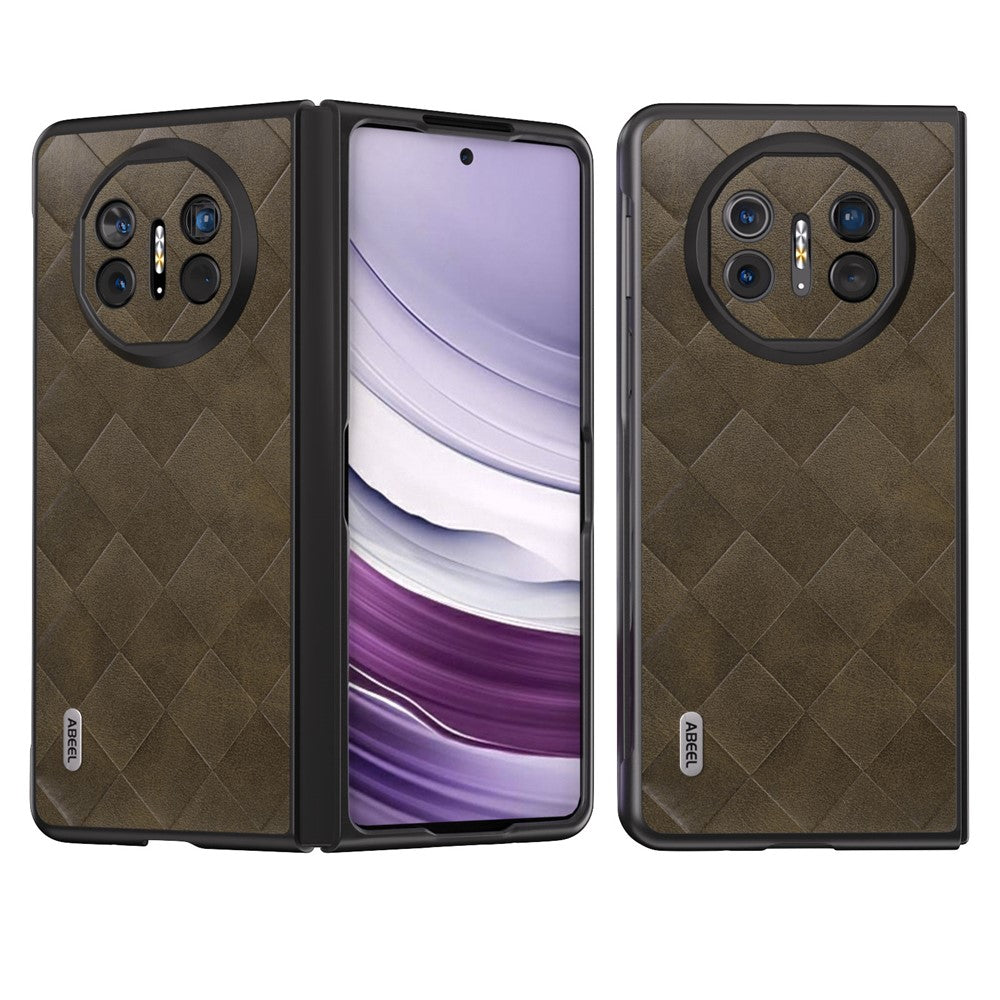 ABEEL For Huawei Mate X5 Case Grid Texture Leather Coated PC Phone Cover