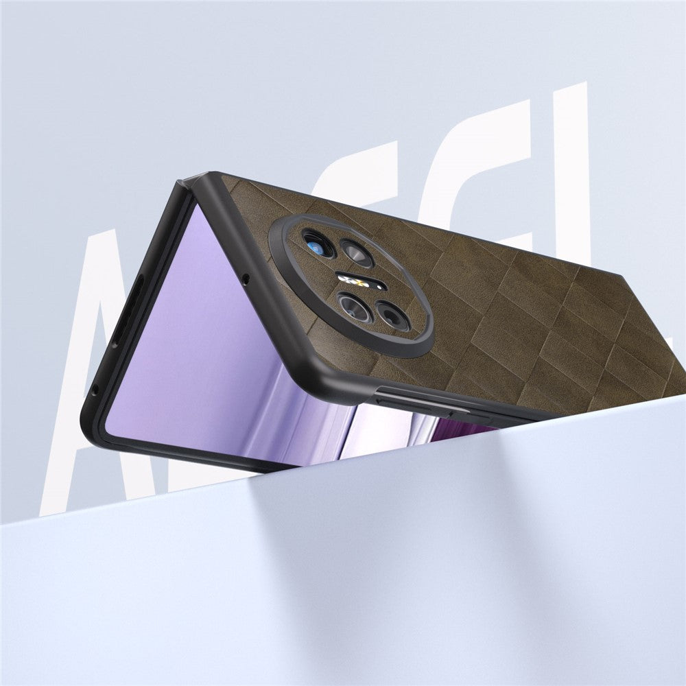 ABEEL For Huawei Mate X5 Case Grid Texture Leather Coated PC Phone Cover