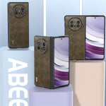 ABEEL For Huawei Mate X5 Case Grid Texture Leather Coated PC Phone Cover
