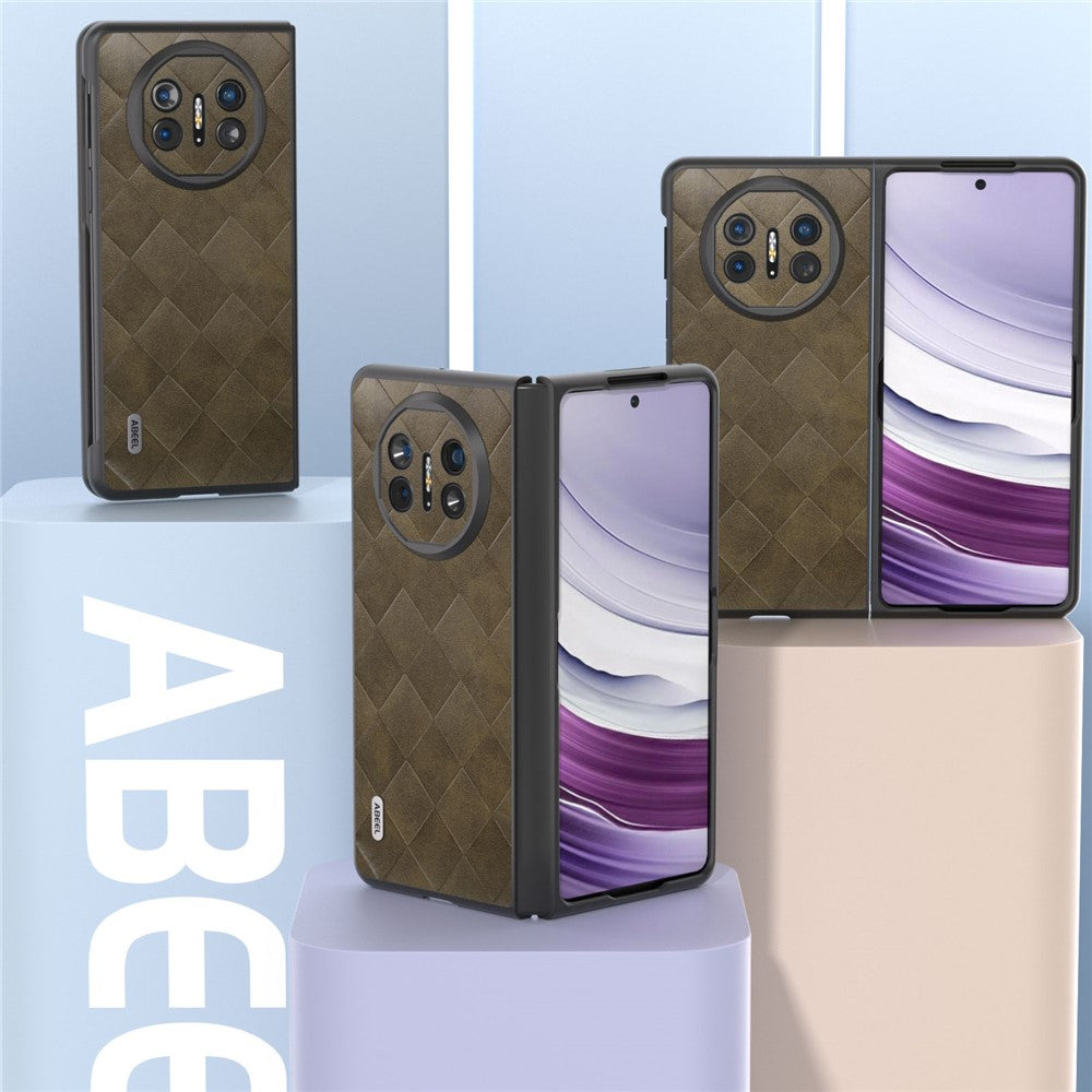 ABEEL For Huawei Mate X5 Case Grid Texture Leather Coated PC Phone Cover