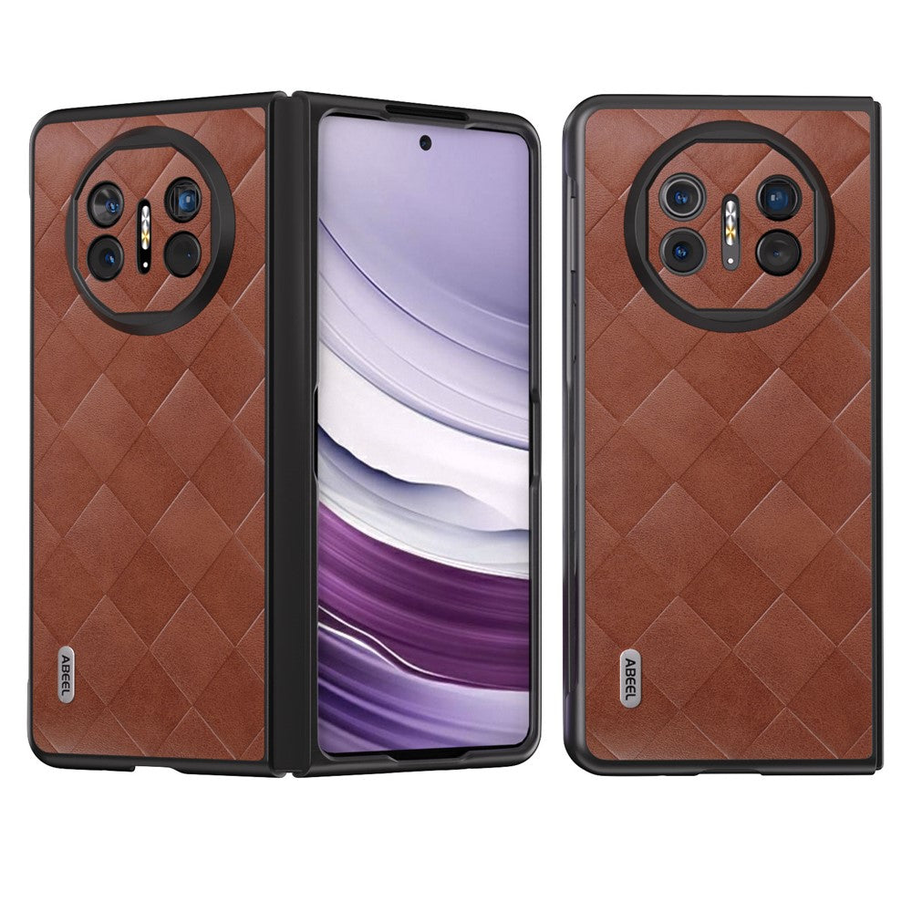 ABEEL For Huawei Mate X5 Case Grid Texture Leather Coated PC Phone Cover