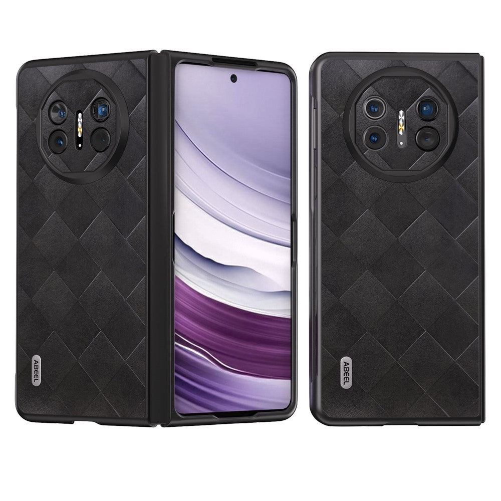 ABEEL For Huawei Mate X5 Case Grid Texture Leather Coated PC Phone Cover