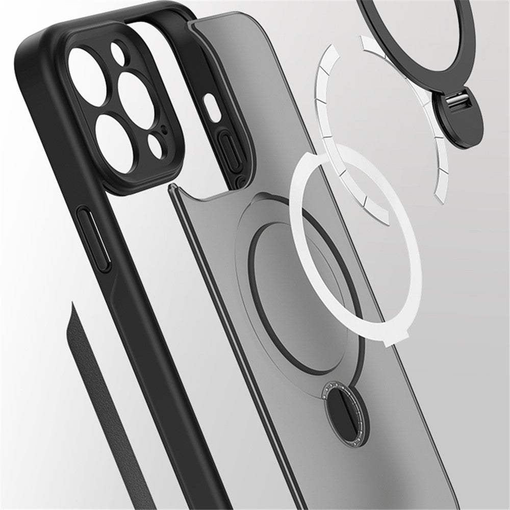 For iPhone 15 Pro Phone Case TPU+Acrylic Kickstand Drop Protection Cover