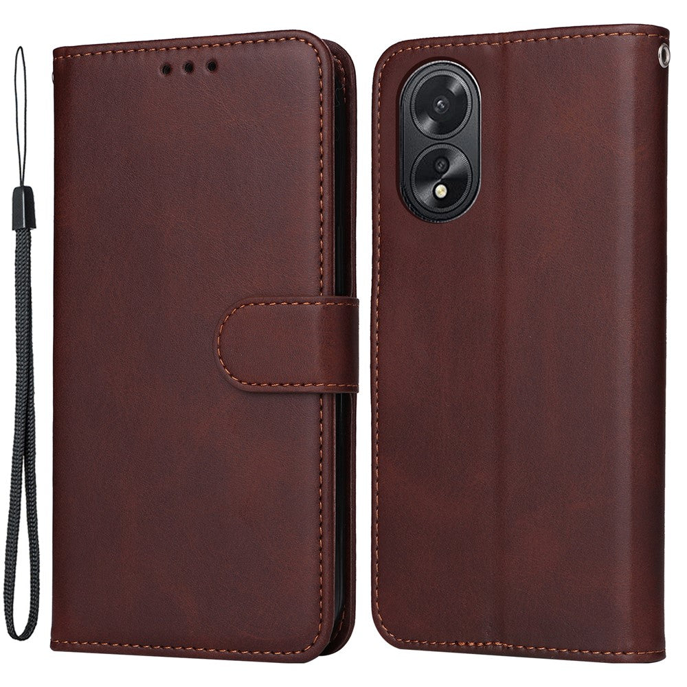 Oppo A38 4G Plånboksfodral mobilstativ Shell PU Läderfodral med Kalvstruktur