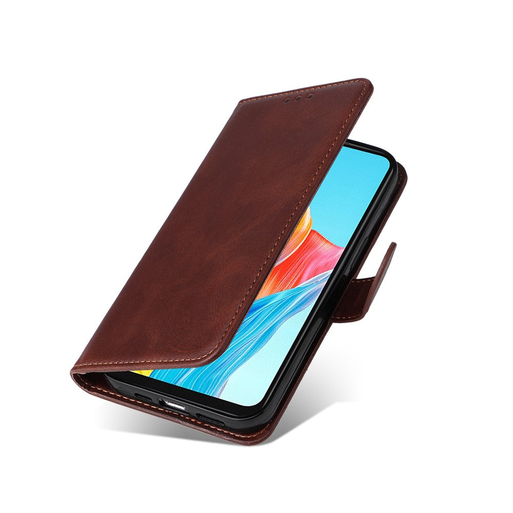 For Oppo A38 4G Case Wallet Phone Stand Shell PU Leather Cover with Calf Texture