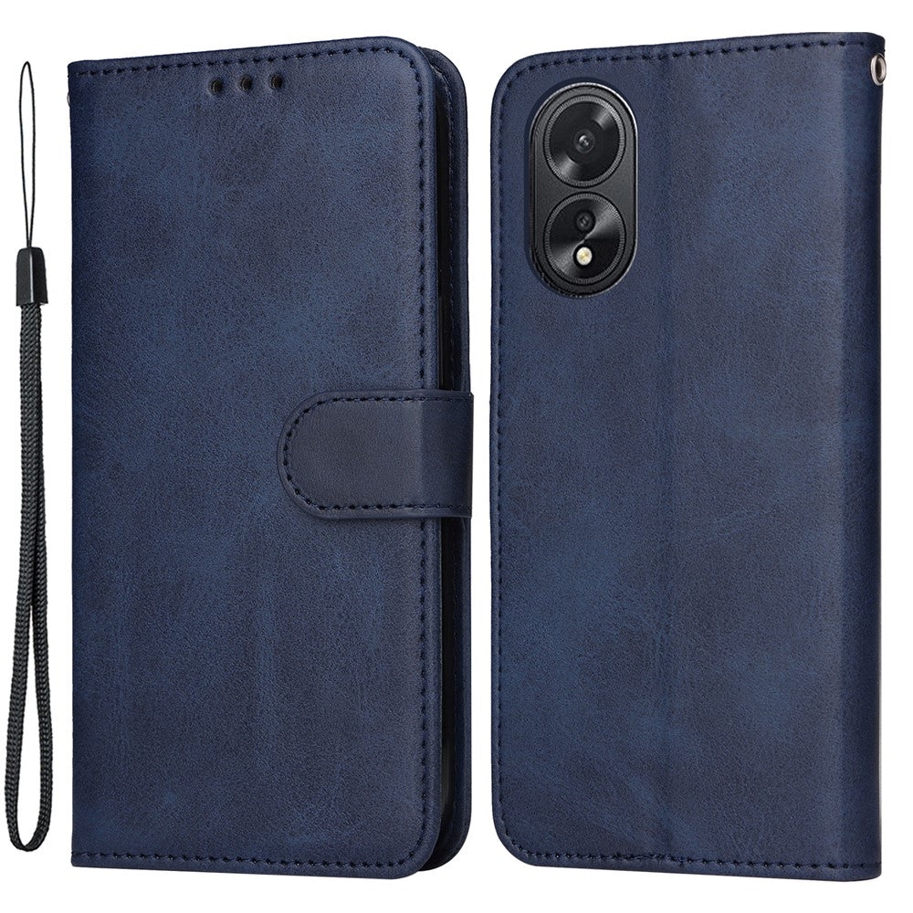 For Oppo A38 4G Case Wallet Phone Stand Shell PU Leather Cover with Calf Texture