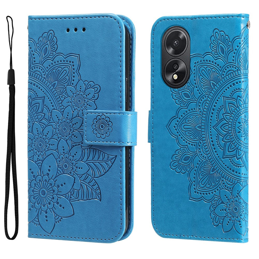 For Oppo A38 4G Case Floral Pattern PU Leather Wallet Stand Phone Cover