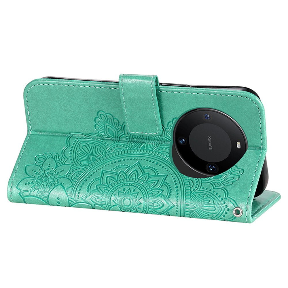 For Huawei Mate 60 Pro Case Floral Pattern PU Leather Wallet Stand Phone Cover
