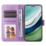 For Huawei Mate 60 Pro Case Wallet Stand Shell PU Leather Sunflower Imprinted Phone Cover