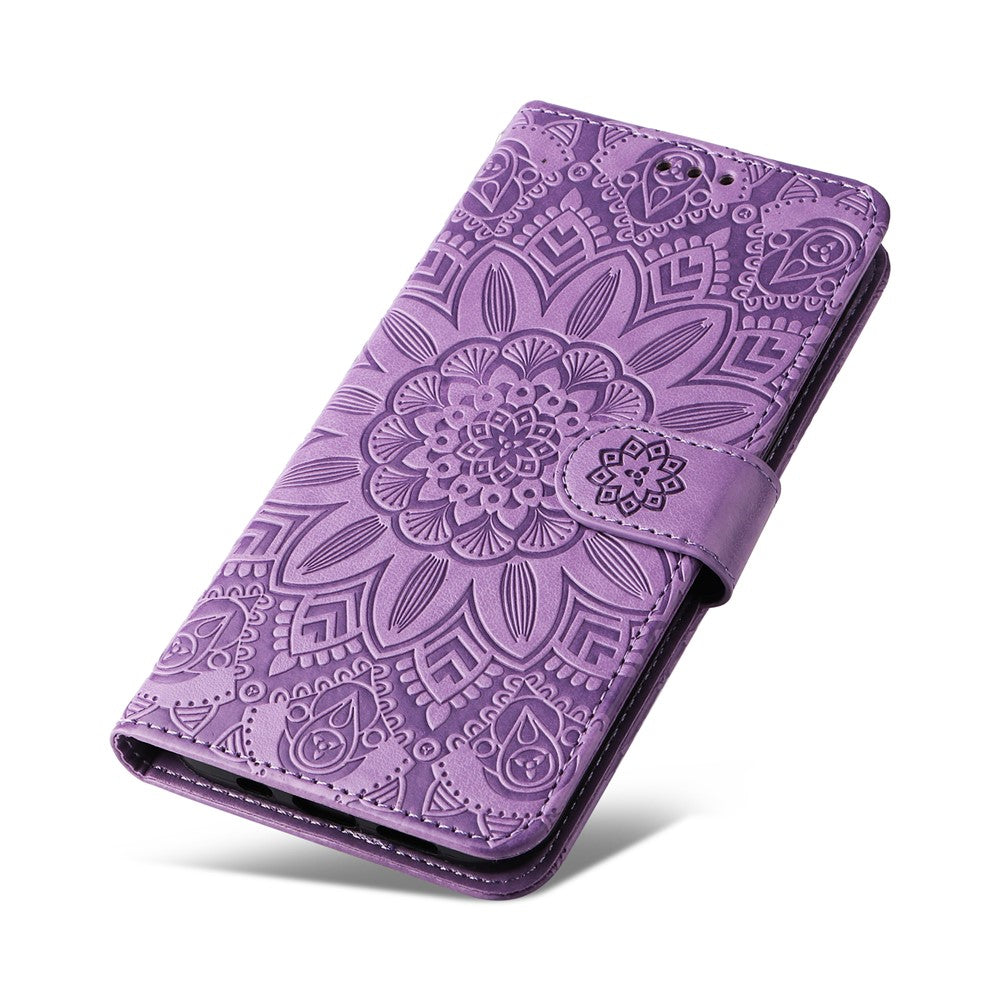 For Huawei Mate 60 Pro Case Wallet Stand Shell PU Leather Sunflower Imprinted Phone Cover