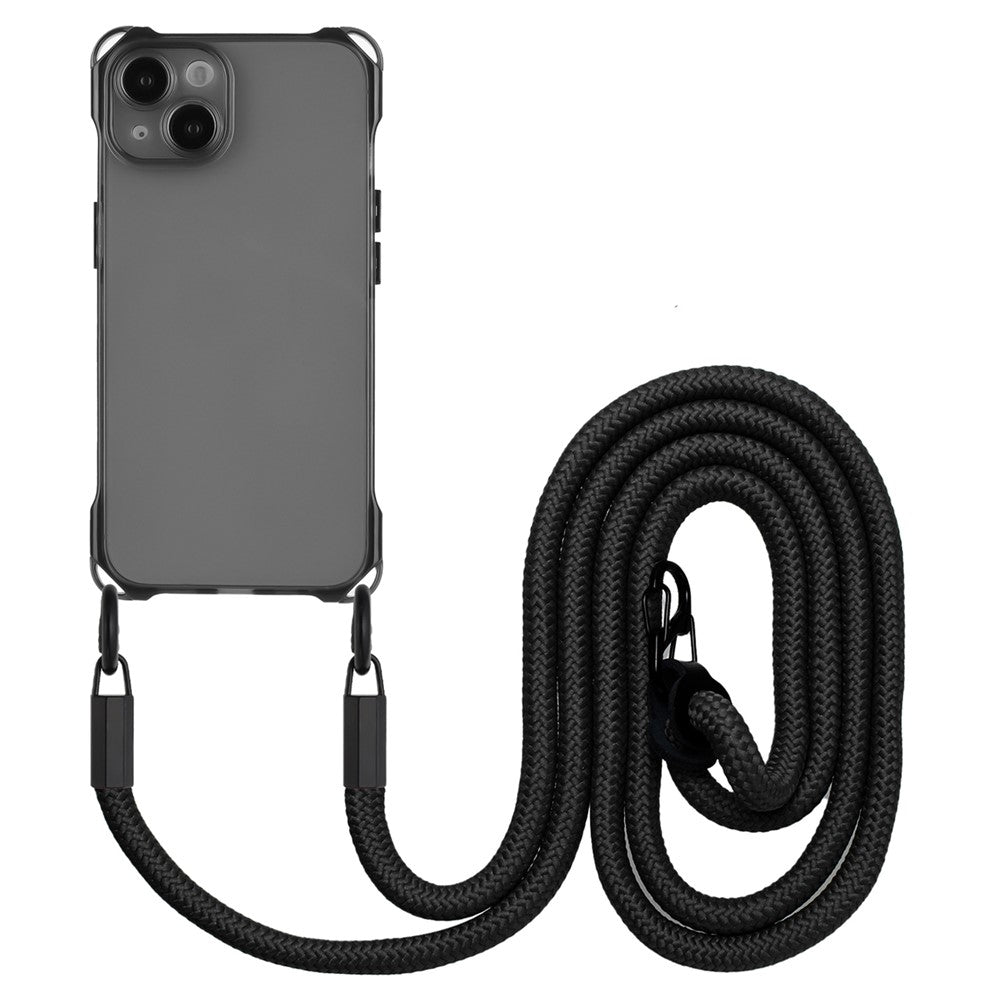 For iPhone 14 Plus Case Shockproof TPU Cell Phone Cover Shell with Lanyard