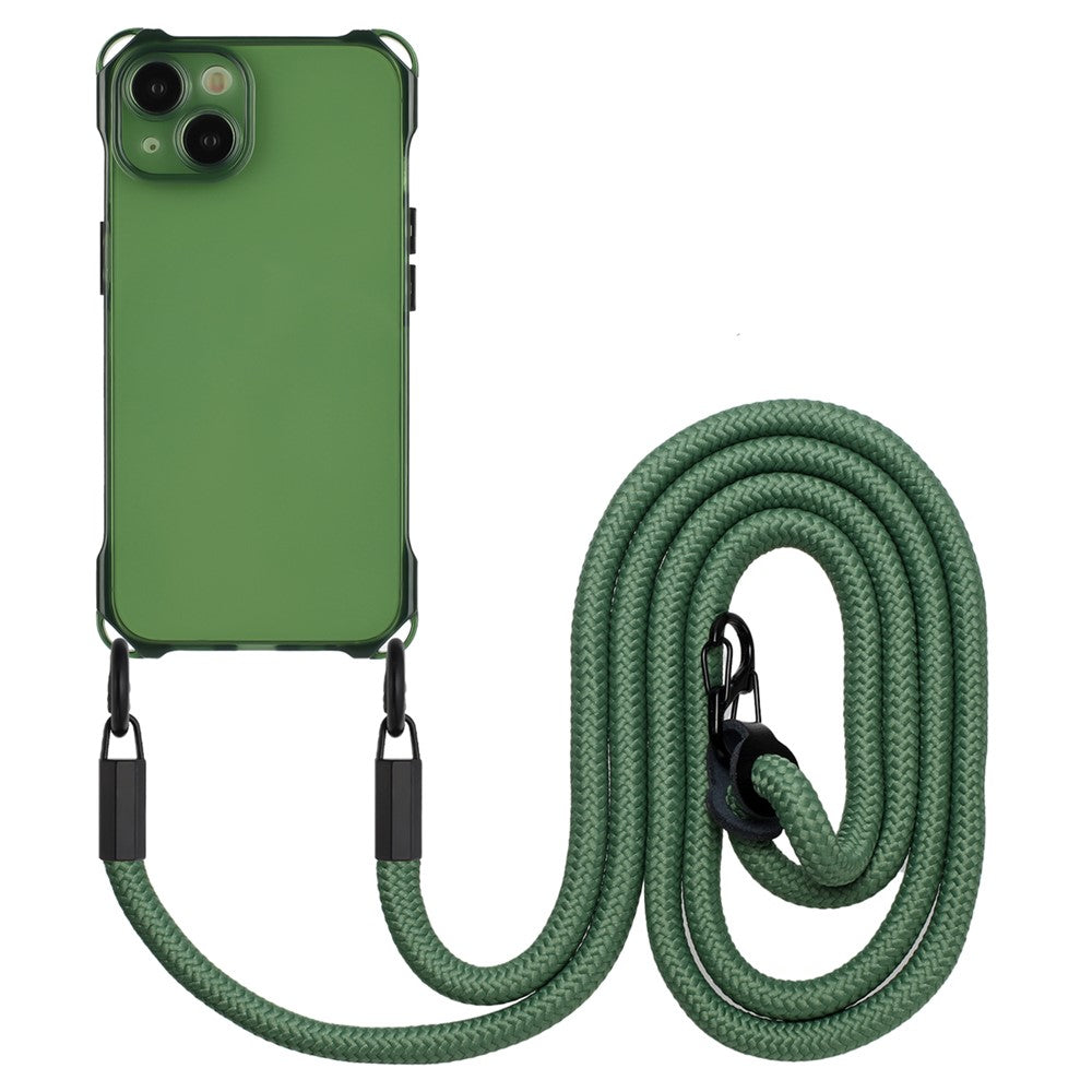For iPhone 14 Plus Case Shockproof TPU Cell Phone Cover Shell with Lanyard