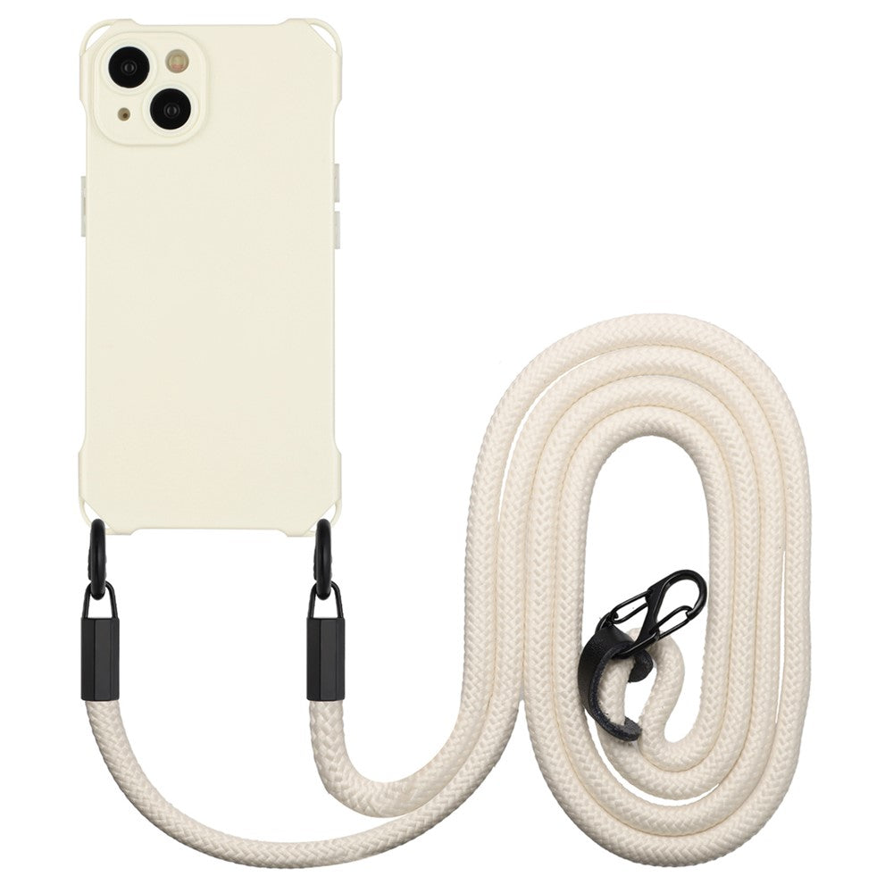 For iPhone 14 Plus Case Shockproof TPU Cell Phone Cover Shell with Lanyard