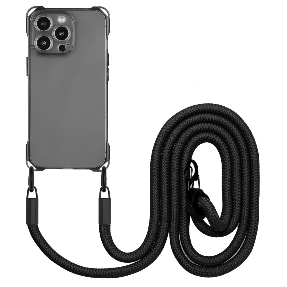 For iPhone 14 Pro Case Four Corners Drop Protection TPU Shell Cover with Hanging Rope