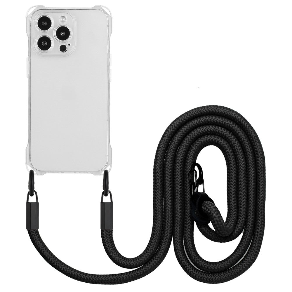 For iPhone 14 Pro Case Four Corners Drop Protection TPU Shell Cover with Hanging Rope