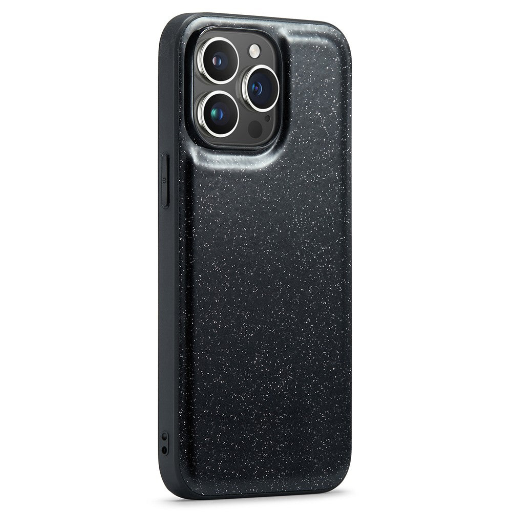 DG.MING For iPhone 12 Pro Case PU Leather Coated PC+TPU Shell Glitter Phone Cover