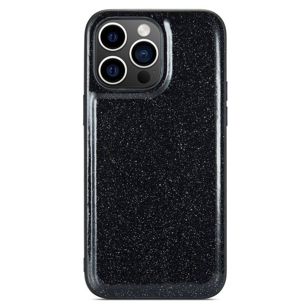 DG.MING For iPhone 12 Pro Case PU Leather Coated PC+TPU Shell Glitter Phone Cover
