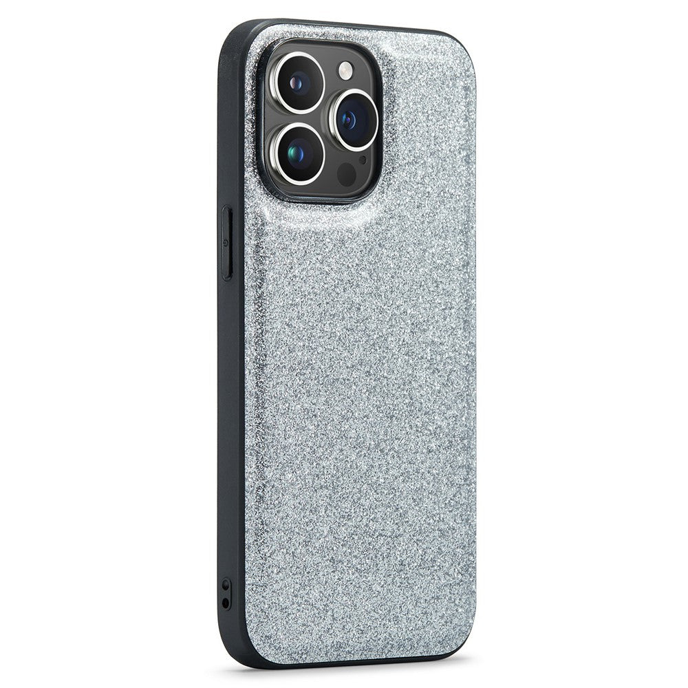 DG.MING For iPhone 12 Pro Case PU Leather Coated PC+TPU Shell Glitter Phone Cover