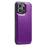 DG.MING For iPhone 12 Pro Case PU Leather Coated PC+TPU Shell Glitter Phone Cover