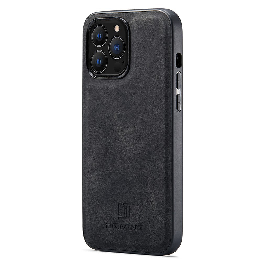 DG.MING Til iPhone 12 / 12 Pro Etui Faldsikker PU Læder+PC+TPU Bagcover