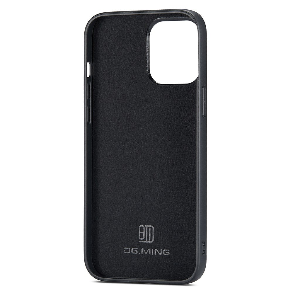 DG.MING Til iPhone 12 / 12 Pro Etui Faldsikker PU Læder+PC+TPU Bagcover