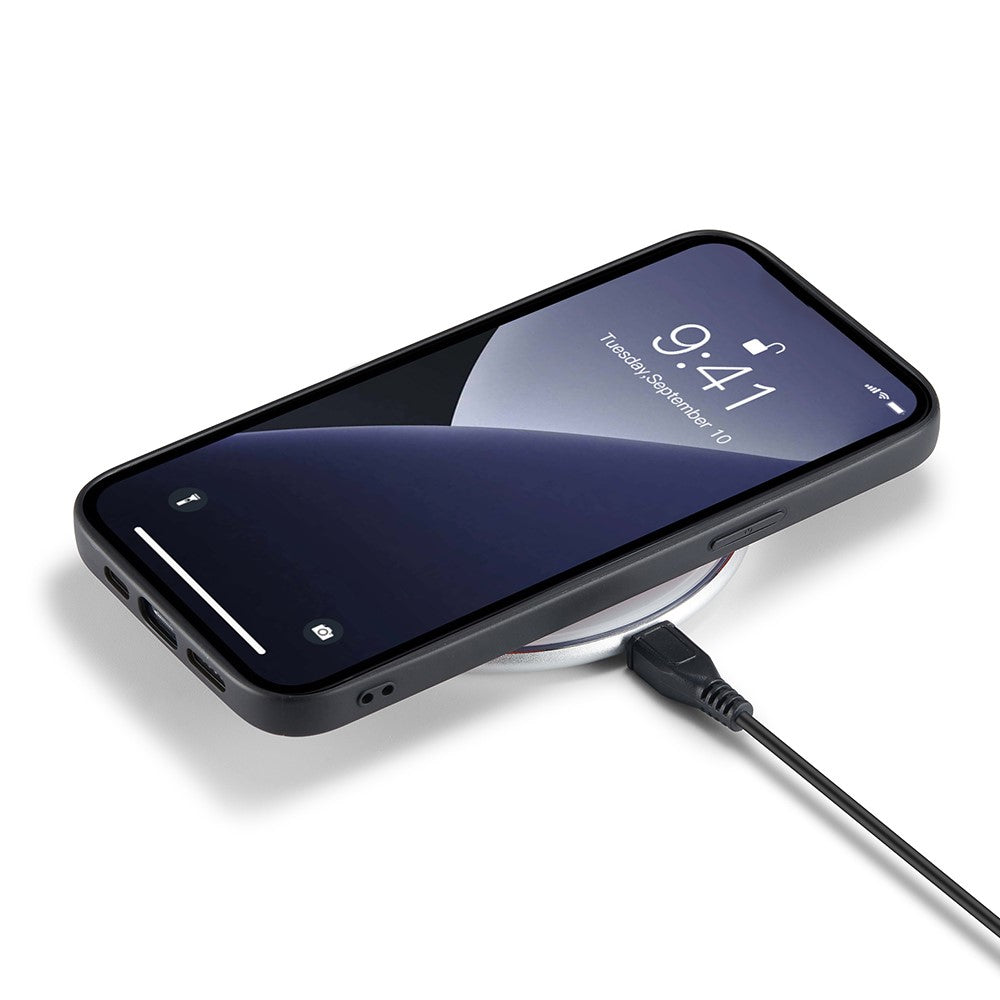 DG.MING Til iPhone 12 / 12 Pro Etui Faldsikker PU Læder+PC+TPU Bagcover