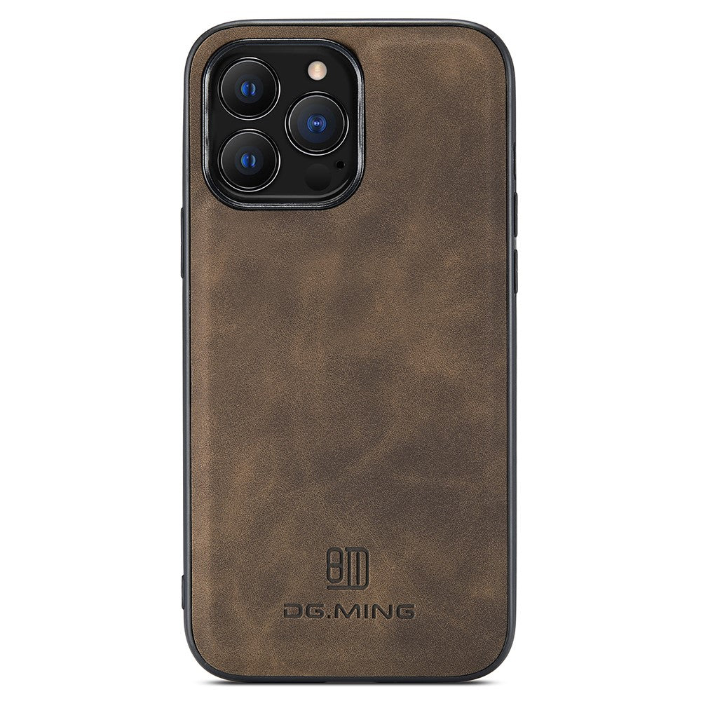 DG.MING Til iPhone 12 / 12 Pro Etui Faldsikker PU Læder+PC+TPU Bagcover