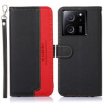 KHAZNEH Skal För Xiaomi 13T / 13T Pro / Redmi K60 Ultra RFID-blockerande läderfodral med stativ, plånbok